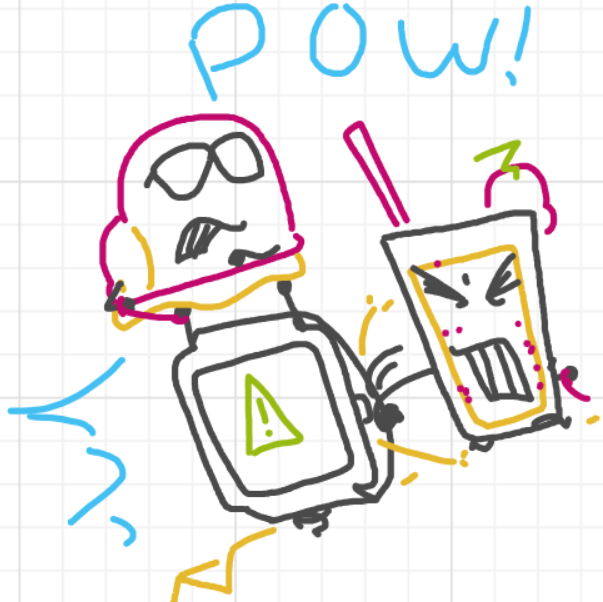 A panel from Running Duos, episode four of the Board Boards object show by Furretwalk/WalkingFurret.